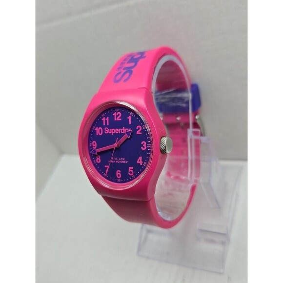 Superdry Pink Urban Silicone Quartz Watch Purple Dial New Battery 5 ATM 38mm Fun main image 11